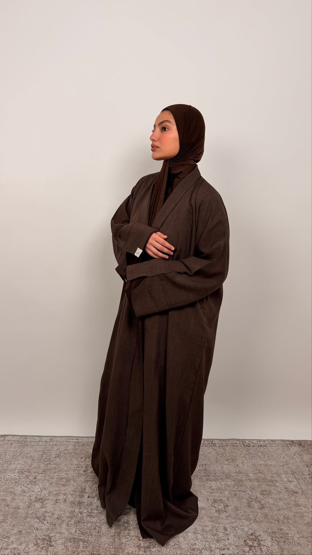 Linen Abaya Chocolat