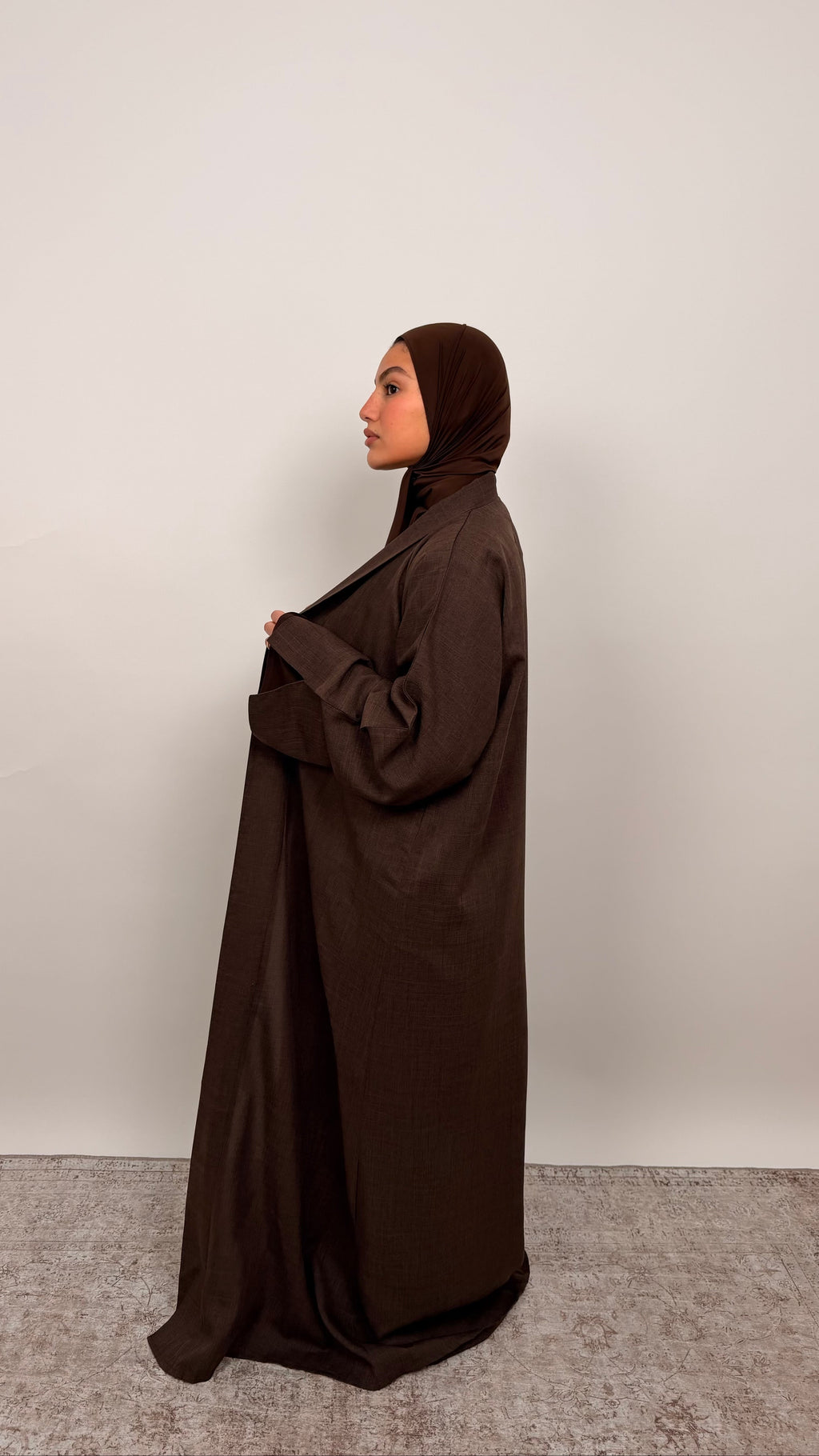 Linen Abaya Chocolat