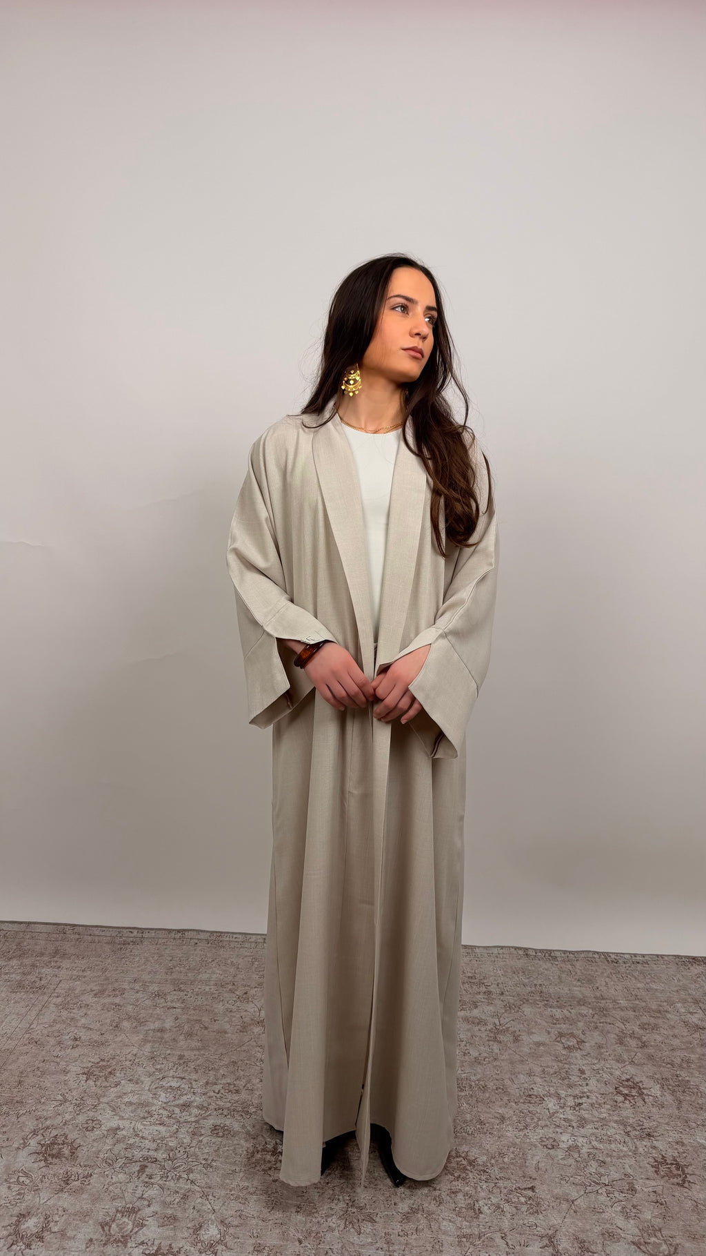Linen Abaya Cream