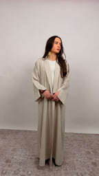 Linen Abaya Cream