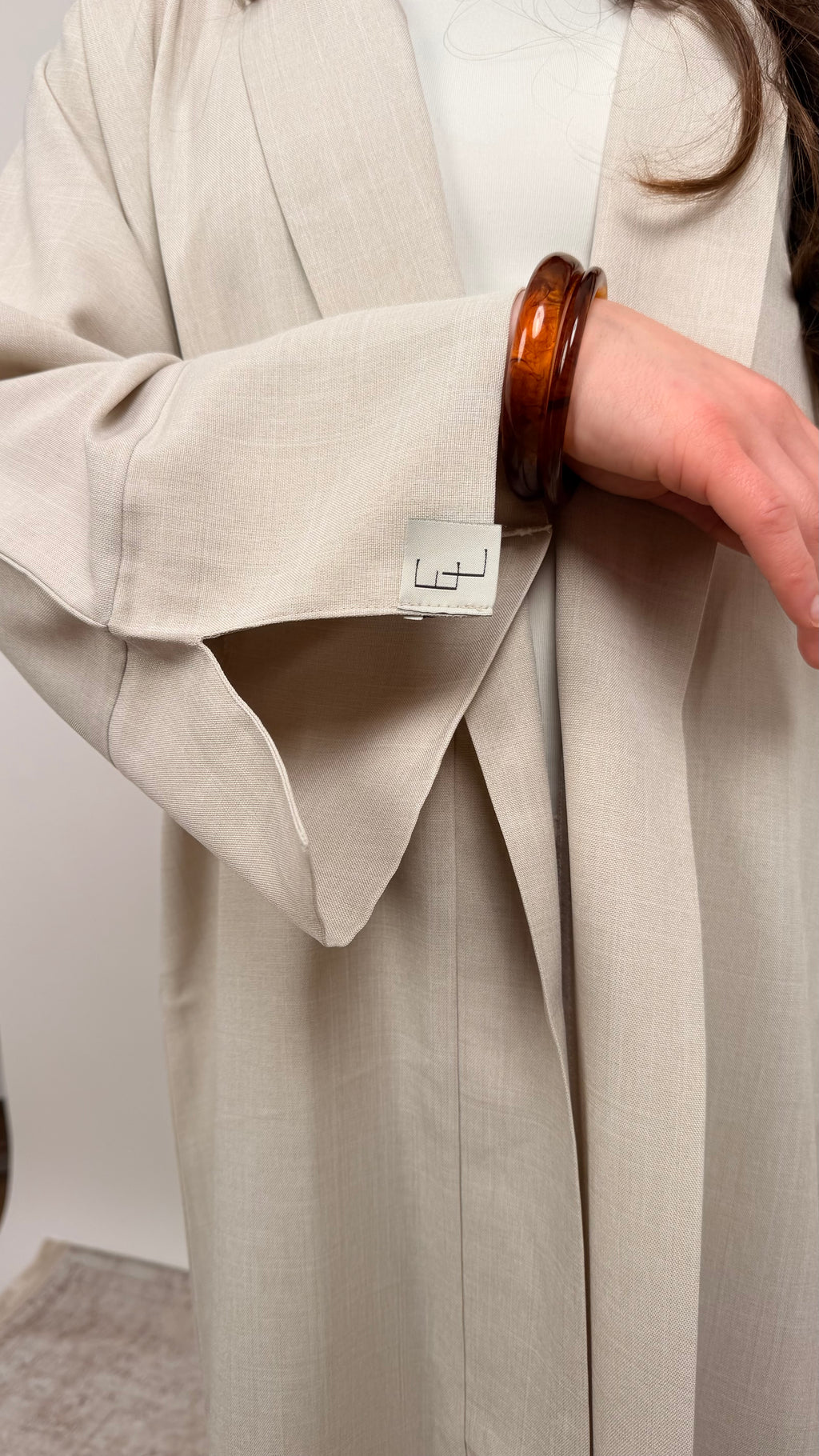 Linen Abaya Cream